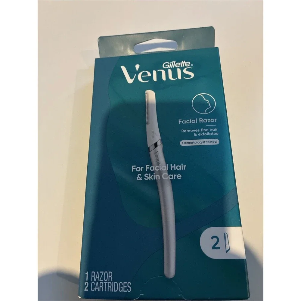 VENUS GILLETTE, FACIAL HAIR & SKIN CARE 1 RAZOR  2 CARTRIDGES - Picture 2 of 7
